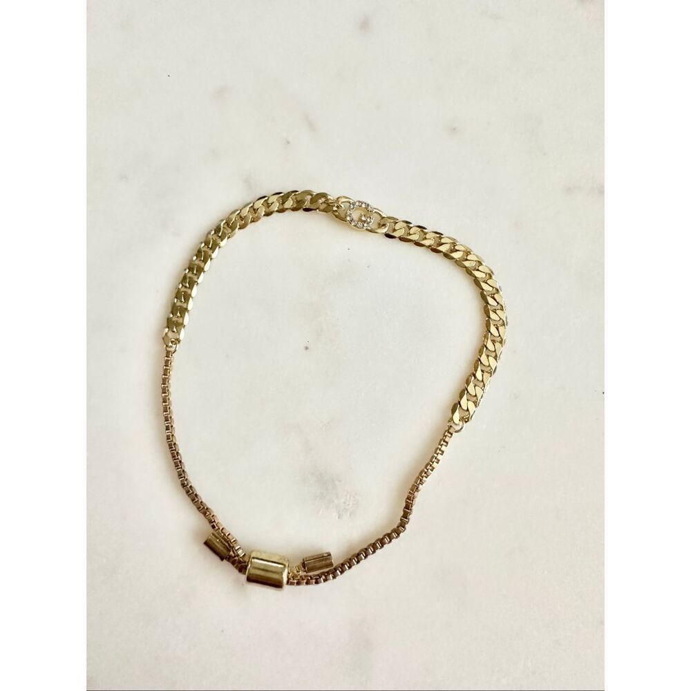 G initial chain-link bracelet